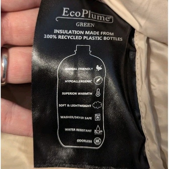 Bernardo Women's Hooded Puffer Long Coat Jacket Cream Beige Eggshell Size 2XL - Picture 16 of 16